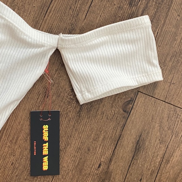 Forever21 white knit off the shoulder dress - Picture 3 of 4